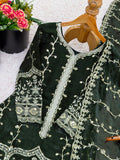 New Ready-made Fendy Silk And Heavy Embroidery Sequence Work Top-Bottom And Dupatta Set