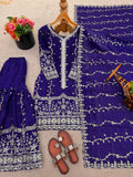 New Ready-made Fendy Silk And Heavy Embroidery Sequence Work Top-Bottom And Dupatta Set