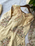 PARTY AND WEDDING DESIGNER WEAR EMBROIDERED TOP PLAZZO AND DUPATTA IN FENDY