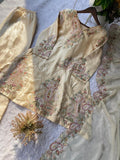 PARTY AND WEDDING DESIGNER WEAR EMBROIDERED TOP PLAZZO AND DUPATTA IN FENDY