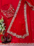 Soft Rangoli silk with Beautiful Sequence Embroidery Work border Saree
