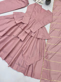 New Designer GMY SILK With Heavy Embroidery Sequence Work Top-Bottom And Dupatta Set