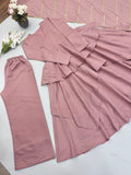 New Designer GMY SILK With Heavy Embroidery Sequence Work Top-Bottom And Dupatta Set