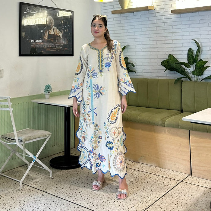 BEAUTIFUL PAKISTANI KURTI WITH REAL MIRROR EMBROIDERED WORK PANT WITH DUPATTA