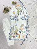 BEAUTIFUL PAKISTANI KURTI WITH REAL MIRROR EMBROIDERED WORK PANT WITH DUPATTA