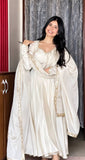 Heavy Upada Silk With Embroidered work With Fully Flair Anarkali Salwar Kameez