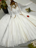 Heavy Upada Silk With Embroidered work With Fully Flair Anarkali Salwar Kameez