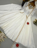Heavy Upada Silk With Embroidered work With Fully Flair Anarkali Salwar Kameez