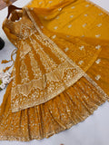 Crunchy Silk Heavy Embroidery Sequence Work Beautiful Top Lehenga Dupatta Set