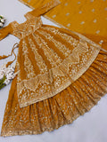 Crunchy Silk Heavy Embroidery Sequence Work Beautiful Top Lehenga Dupatta Set