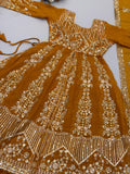 Crunchy Silk Heavy Embroidery Sequence Work Beautiful Top Lehenga Dupatta Set
