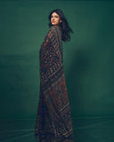 Pure Georgette Fabric with beautiful print with Sequins and diamonds work Saree