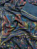 Pure Georgette Fabric with beautiful print with Sequins and diamonds work Saree