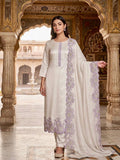 HEAVY ROMAN GLASS SILK BEAUTIFUL EMBROIDERY SEQUENCE WORK WITH CUT WORK SALWAR KAMEEZ