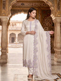 HEAVY ROMAN GLASS SILK BEAUTIFUL EMBROIDERY SEQUENCE WORK WITH CUT WORK SALWAR KAMEEZ