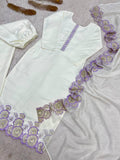 HEAVY ROMAN GLASS SILK BEAUTIFUL EMBROIDERY SEQUENCE WORK WITH CUT WORK SALWAR KAMEEZ
