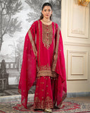 New Ready-made Fendy Silk And Heavy Embroidery Sequence Work Top-Bottom And Dupatta Set