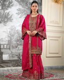 New Ready-made Fendy Silk And Heavy Embroidery Sequence Work Top-Bottom And Dupatta Set