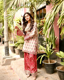 New Designer Party Wear Look Pure Natural Crepe Top & Farshi Palazzo With Dupatta set
