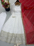 New Heavy Embroidery Sequence Work Top-pent And Dupatta Set Fully Stitched