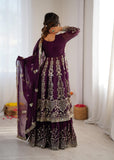 Crunchy Silk Heavy Embroidery Sequence Work Beautiful Top Lehenga Dupatta Set