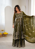 Crunchy Silk Heavy Embroidery Sequence Work Beautiful Top Lehenga Dupatta Set