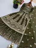 Crunchy Silk Heavy Embroidery Sequence Work Beautiful Top Lehenga Dupatta Set