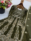 Crunchy Silk Heavy Embroidery Sequence Work Beautiful Top Lehenga Dupatta Set