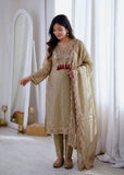 Premium Salsa Silk with Heavy Designer Embroidery & Sequence Work Salwar Kameez