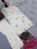 New Designer Party Wear Look Pure Mul Chandheri Top & Farshi Palazzo With Dupatta set