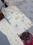 New Designer Party Wear Look Pure Mul Chandheri Top & Farshi Palazzo With Dupatta set