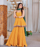 NEW FANCY BANDHEJ PRINT AND KEDIYA- PLAZZO WITH PRETTY DEPATTA SET