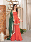 NEW FANCY BANDHEJ PRINT AND KEDIYA- PLAZZO WITH PRETTY DEPATTA SET