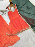 NEW FANCY BANDHEJ PRINT AND KEDIYA- PLAZZO WITH PRETTY DEPATTA SET