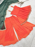 NEW FANCY BANDHEJ PRINT AND KEDIYA- PLAZZO WITH PRETTY DEPATTA SET