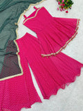 NEW FANCY BANDHEJ PRINT AND KEDIYA- PLAZZO WITH PRETTY DEPATTA SET