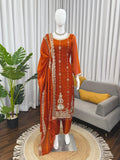Fendy silk with Soft Micro Cotton Lining & Thread with Sequence Work Salwar Kameez