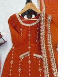 Fendy silk with Soft Micro Cotton Lining & Thread with Sequence Work Salwar Kameez