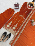 Fendy silk with Soft Micro Cotton Lining & Thread with Sequence Work Salwar Kameez