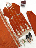 Fendy silk with Soft Micro Cotton Lining & Thread with Sequence Work Salwar Kameez