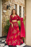 Premium Chinon Silk Embellished With Beautiful Digital Print Lehenga Choli