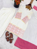 Fully Stitched & Ready to Wear Heavy natural crep with hand work Silk Salwar Kameez