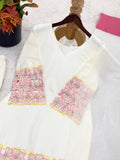 Fully Stitched & Ready to Wear Heavy natural crep with hand work Silk Salwar Kameez