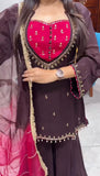 Fully Stitched & Ready to Wear French Crap With Real Mirror work Salwar Kameez