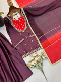 Fully Stitched & Ready to Wear French Crap With Real Mirror work Salwar Kameez