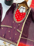 Fully Stitched & Ready to Wear French Crap With Real Mirror work Salwar Kameez