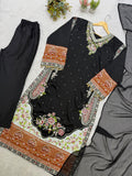 BEAUTIFUL PAKISTANI KURTI WITH SEQUENCE EMBROIDERY WORK PANT WITH DUPATTA