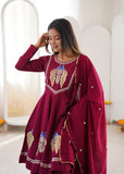 Fully Stitched & Ready To Wear Roman Silk with Embroidery Sequence Work Salwar Kameez