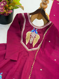 Fully Stitched & Ready To Wear Roman Silk with Embroidery Sequence Work Salwar Kameez