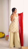 Natural Crep Silk With Heavy Embroidery Coding Sequence Work Salwar Kameez